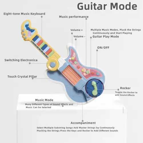3-5 Years Toy Musical Instruments, ABS Multicolor - 8
