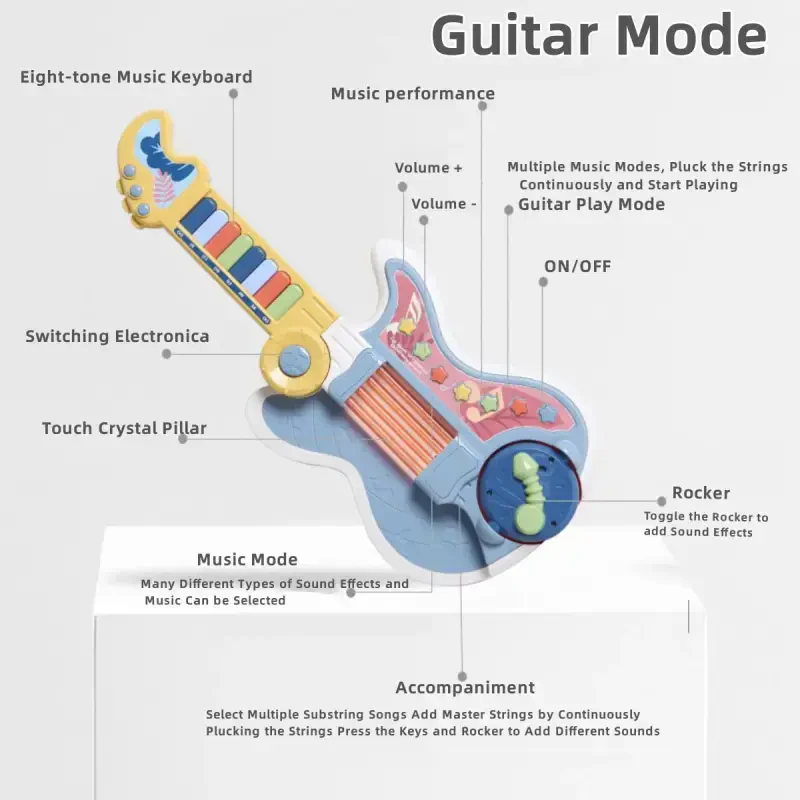 3-5 Years Toy Musical Instruments, ABS Multicolor - 8