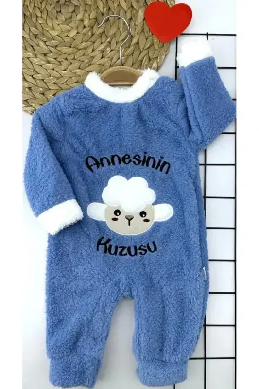 3-6-9-12 Month Lambswool Fabric Mommy's Lamb Applique - GENEL MARKALAR