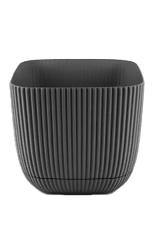 3 Adet 1.8 Litre Üç Renkli Mercan Kare No3 Saksı Plastik Bitki Çiçek Kaktüs Saksısı 15x13cm-KREM - 8