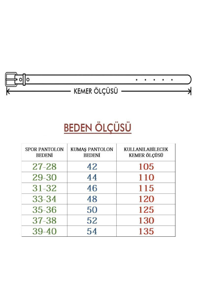 3 Adet Erkek Kemer Kot Ve Kanvasa Uygun - 38