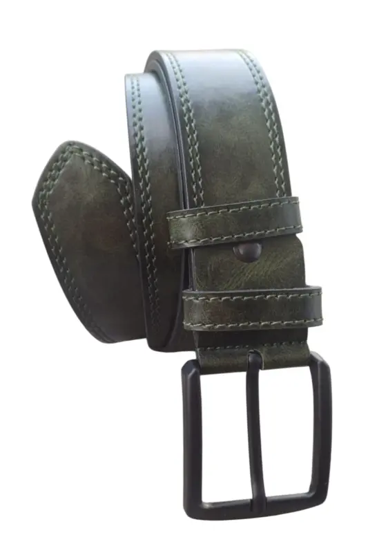 Erkek Kemer 3 Adet Kot Ve Kanvas Pantolon Kemeri-SİYAH TABA GRİ - 4