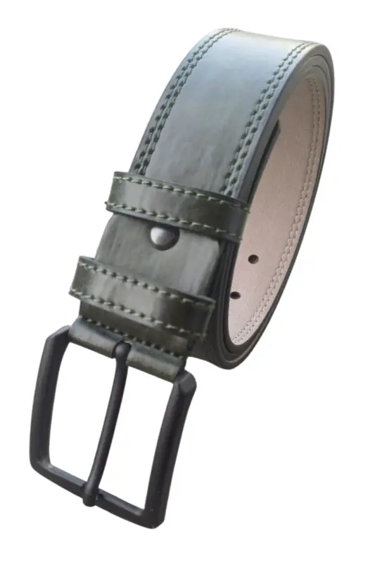 Erkek Kemer 3 Adet Kot Ve Kanvas Pantolon Kemeri-SİYAH TABA GRİ - 8