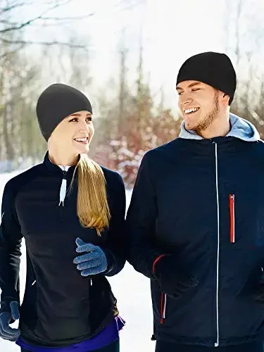 3 Pieces Winter Warm Skull Cap Soft Fleece Beanie Hat Thick Windproof Watch Cap Skiing Outdoor Warm Colored for Men Women - 4