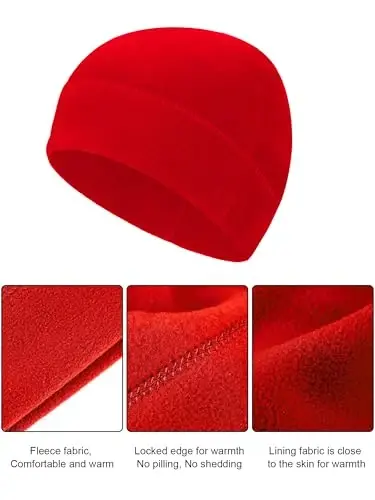 3 Pieces Winter Warm Skull Cap Soft Fleece Beanie Hat Thick Windproof Watch Cap Skiing Outdoor Warm Colored for Men Women - 3