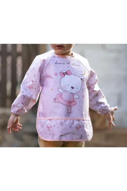 3 Adet Sıvı Geçirmez Unicor Kuğu Ayıcık Desen Bebek Mama Önlüğü 0-3 Yaş - 4