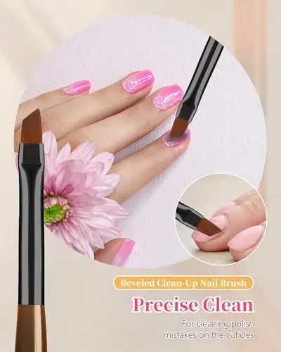 3PCS Nail Art Clean Up Brushes, Round/Angled/flat Acetone Resistant Gel Nail Polish Remover Brush, Nail Brushes for Tidying Up Polish Mishaps on Cuticles, and Nail Art Designs（Orange Black） - 7