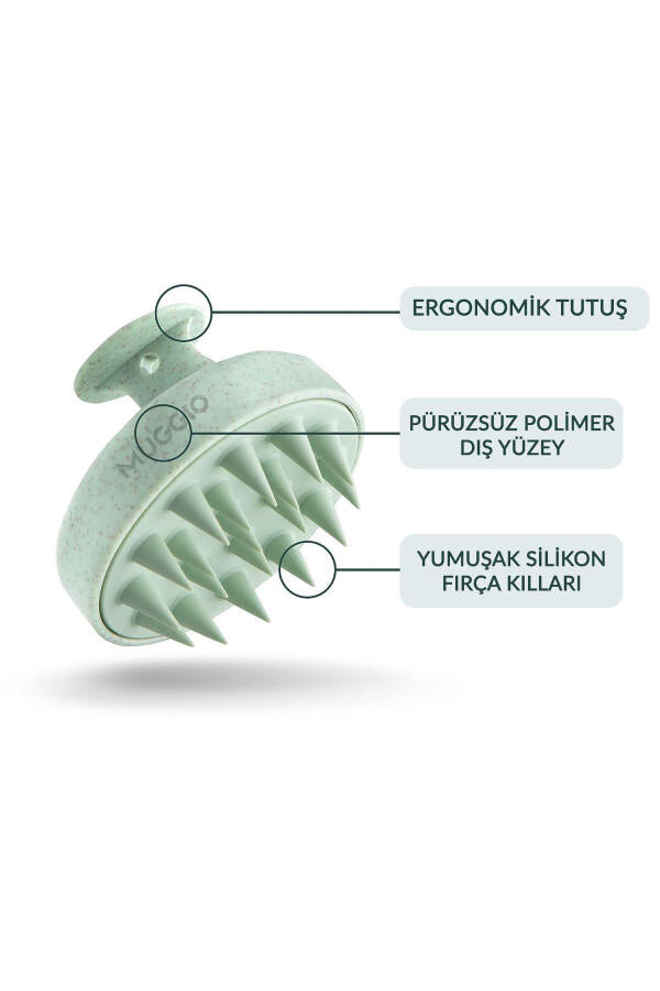 3 Adet Yumuşak Silikon Saç Derisi Masaj Şampuan Duş Fırçası - 2