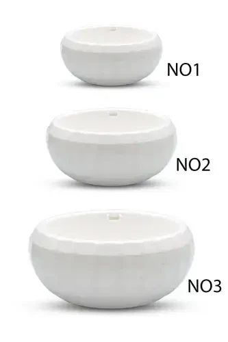 3 Arrangement Pot Set Plant Flower Cactus Succulent And Bonsai Pot-WHITE - 1