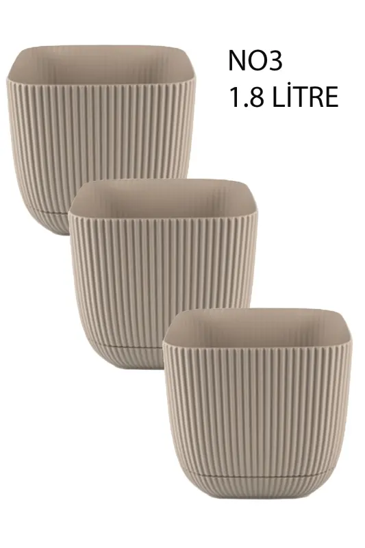 3 dona 1,8 Kvadrat Mercan Kvadrat Idish Kaktus Sukulent Gul va O'simlik Idishi No3 15x13 sm - 2