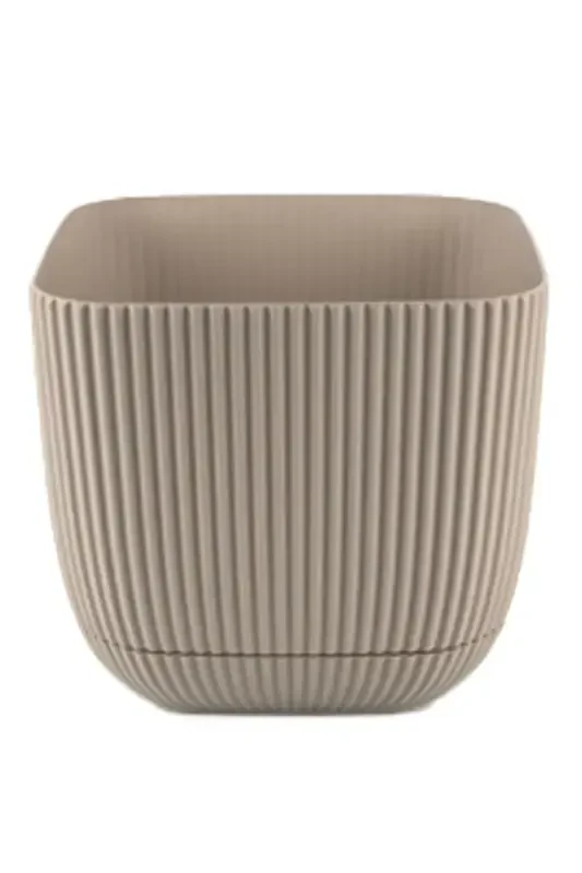 3 Dona 1.8 Litr Uch Rangli Marjon Kvadrat №3 Gultuvak Plastik O'simlik Gul Kaktus Gultuvagi 15x13sm-KREM - 5