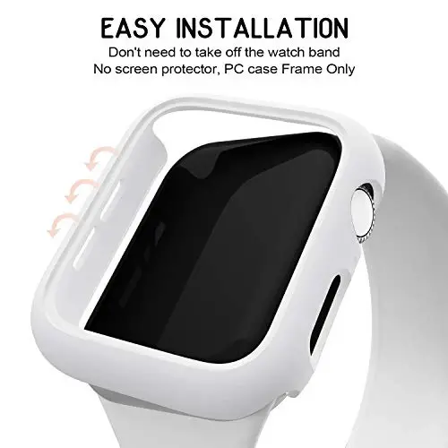 3 dona Apple Watch Case 41mm Series 8 Series 7 uchun mos, Qattiq PC Bumper Case himoya qopqog'i ramkasi [Ekran plyonkasi yo'q] iWatch Accessories 41mm uchun mos, Starlight/Oq/Pushti - 3