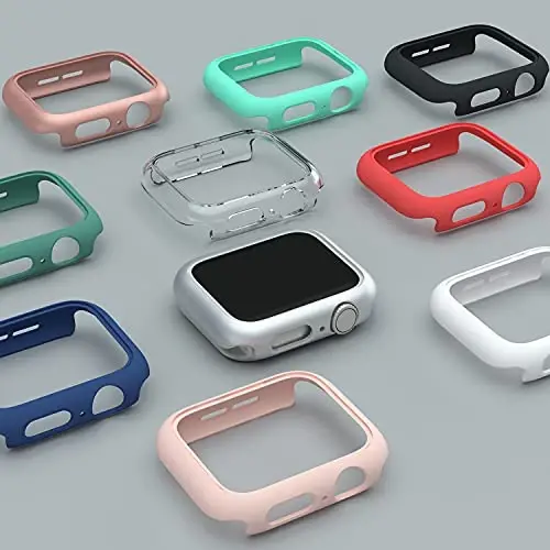 3 dona Apple Watch Case 41mm Series 8 Series 7 uchun mos, Qattiq PC Bumper Case Himoya Qopqoq Ramkasi [Ekran plyonkasisiz] iWatch Aksessuarlari 41mm uchun mos, Qora/Qora/Qora - 3