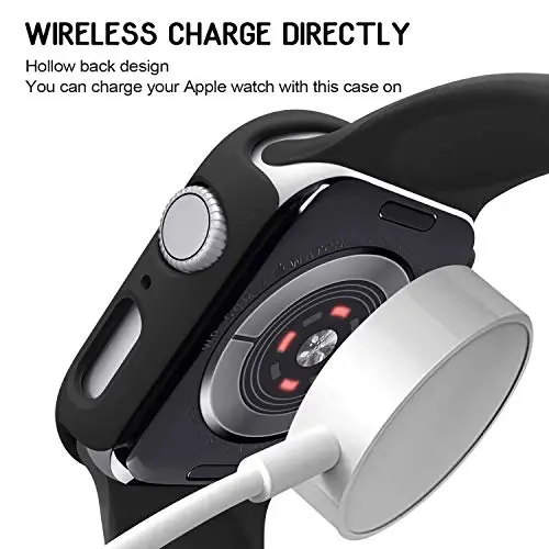 3 dona Apple Watch Case 41mm Series 8 Series 7 uchun mos, Qattiq PC Bumper Case Himoya Qopqoq Ramkasi [Ekran plyonkasisiz] iWatch Aksessuarlari 41mm uchun mos, Qora/Qora/Qora - 4