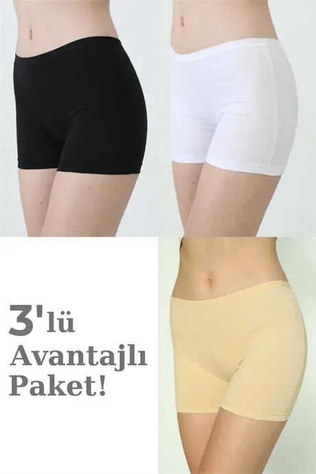 3 dona ayollar aralash rangli boks short paxta likra - 1
