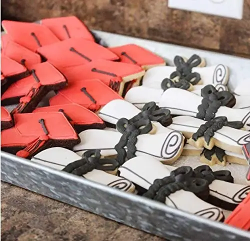 3 dona bitiruv kukilari kesgichlari 2024, zanglamaydigan po'latdan yasalgan qoliplar Qalpog'i, Diplom, O'rta maktab kolleji bitiruv kechasi uchun bitiruv libosi shakllari - 5