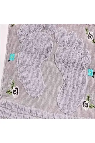 3 dona Kulrang Rang Kashtali Oyoq Sochiqi %100 Paxta O'lchami: 50x70 - KULRANG - 3