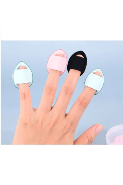 3 dona Mini Kosmetik Puf Barmoq Yuz Makyaj Sungi Ko'z Osti Kapatqich Quru Ho'l Mato Sungi Concealer - MALINKA