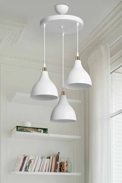 3 dona osilgan oq rangli pendant avizasi yotoq xonasi, mehmonxona, oshxona, koridor uchun - AG LIGHTDESIGN