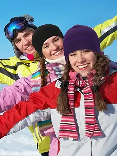 3 dona qishki iliq bosh suyagi qopqog'i Yumshoq Fleece Beanie shlyapa Qalin shamolga chidamli soat qopqog'i chang'i ochiq havoda iliq rangli erkaklar ayollar uchun - 4