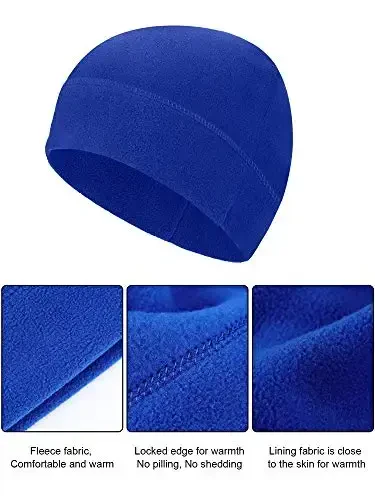 3 dona qishki iliq bosh suyagi qopqog'i Yumshoq Fleece Beanie shlyapa Qalin shamolga chidamli soat qopqog'i chang'i ochiq havoda iliq rangli erkaklar ayollar uchun - 5