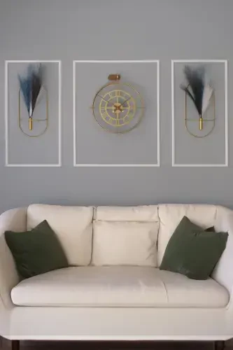 3 dona Romera Classic Exclusive, zamonaviy dekorativ metall 3 dona devor soati - 1