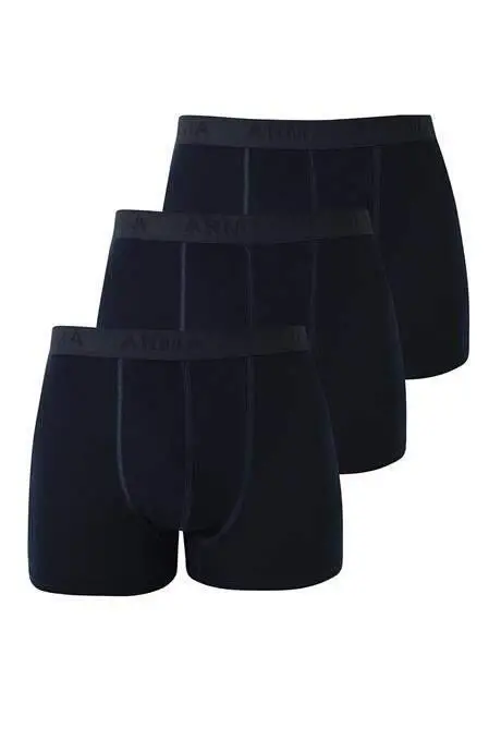 3 dona Royal Blue Erkaklar uchun bokser shorti Lycra egiluvchan matodan - 2