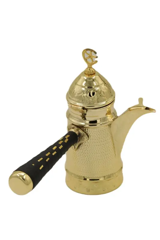 3 dona sari misli misli zarhal qilingan mis qahvaxon to'plami - 3