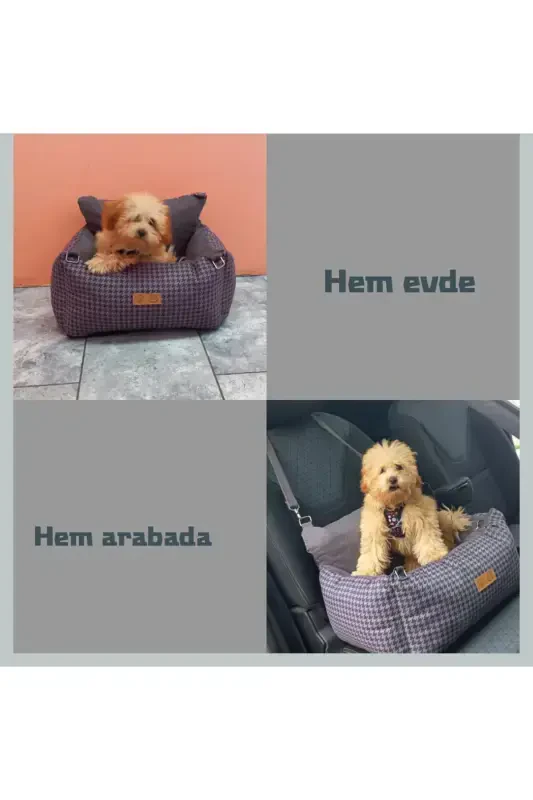 3 Fonksiyonlu Köpek Koltuk-köpek Yatağı-taşıma Çantası-köpek Araba Koltuğu-evde Dışarda Arabada-Gri Kazayağı - 3
