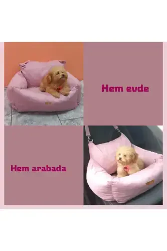 3 Fonksiyonlu Köpek Koltuk-köpek Yatağı-taşıma Çantası-köpek Araba Koltuğu-evde Dışarda Arabada-Pembe - PETTYCOMFORT (1)