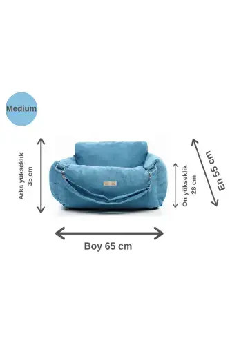 3-Function Dog Bed-Dog Sofa-Carrier-Home Outdoor Car-Blue - 4