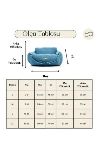 3-Function Dog Bed-Dog Sofa-Carrier-Home Outdoor Car-Blue - 5