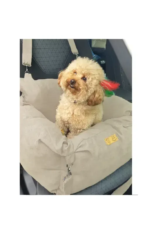 3-Function Dog Couch-Dog Bed-Carrier-Dog Car Seat-Home Outdoor Car-Beige - 1