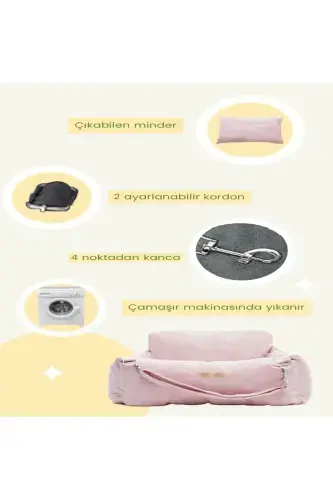 3-функциональное собачье кресло-кровать-переноска-автокресло для собак-дома на улице в машине-розовый - 3