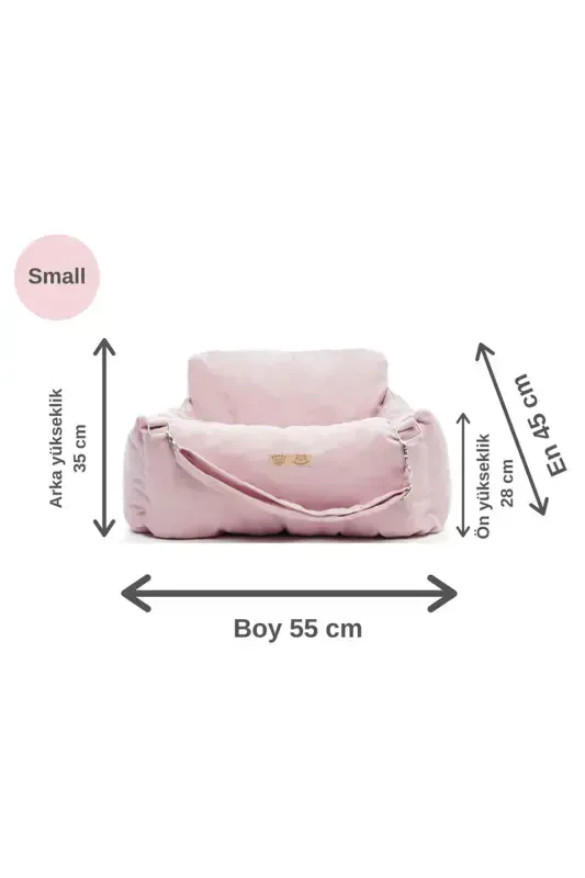 3 funksiyali it o'rindig'i-it karavoti-sumka-it mashinasi o'rindig'i-uyda tashqarida mashinada-pushti - 4