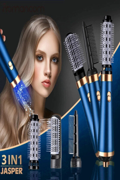 3 Heat Setting Hair Styler and Straightener, 1200W, Blue - 5