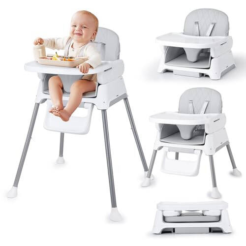 3 in 1 Baby High Chair, Bellababy Adjustable Convertible Chairs for Babies and Toddlers, Compact/Light Weight/Portable/Easy to Clean - 31