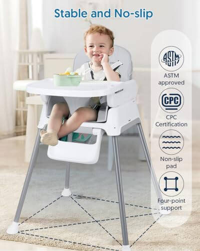 3 in 1 Baby High Chair, Bellababy Adjustable Convertible Chairs for Babies and Toddlers, Compact/Light Weight/Portable/Easy to Clean - 33