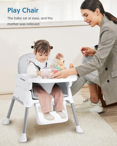 3 in 1 Baby High Chair, Bellababy Adjustable Convertible Chairs for Babies and Toddlers, Compact/Light Weight/Portable/Easy to Clean - 34