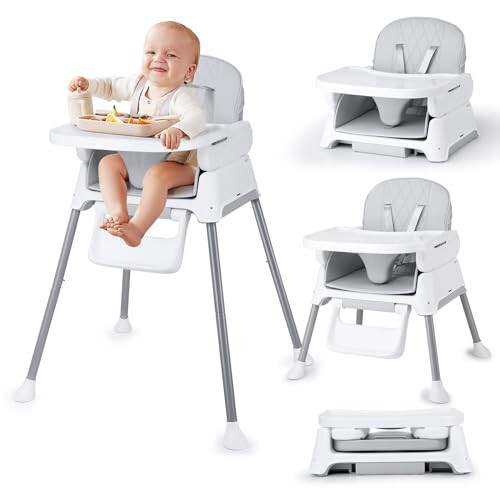 3 in 1 Baby High Chair, Bellababy Adjustable Convertible Chairs for Babies and Toddlers, Compact/Light Weight/Portable/Easy to Clean - 25