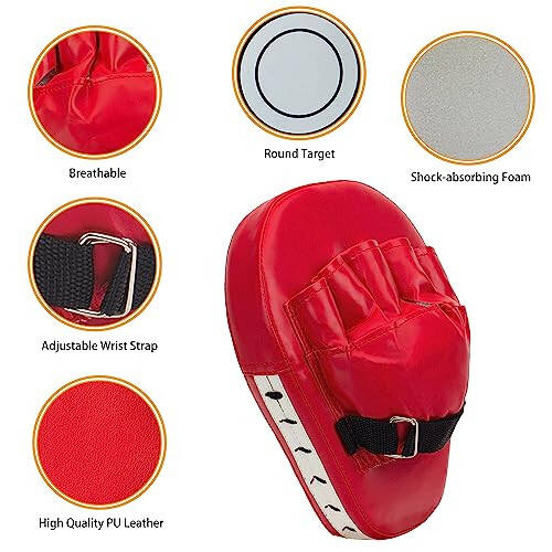 3-in-1 Boxing Gloves and Punching Mitts Set for Kids, Sports Boxing Gloves Boxing Pads with Hand Wraps, Kids Boxing Equipment Set for MMA, Karate, Muay Thai, Taekwondo - 4