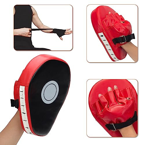 3-in-1 Boxing Gloves and Punching Mitts Set for Kids, Sports Boxing Gloves Boxing Pads with Hand Wraps, Kids Boxing Equipment Set for MMA, Karate, Muay Thai, Taekwondo - 6