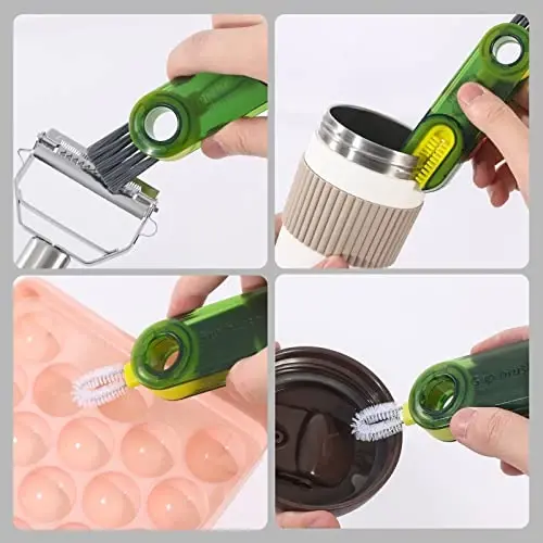 3 in 1 Cup Lid Gap Cleaning Brush Set, Multifunctional Insulation Bottle Cleaning Tools, Mutipurpose Tiny Silicone Cup Holder Cleaner, Home Kitchen Cleaning Tools - 5
