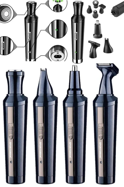 3-in-1 Electric Trimmer USB Rechargeable Men's Ear Nose Eyebrow Trimmer Beard Cheek Nose - GENEL MARKALAR (1)