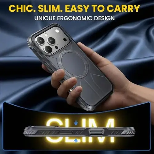 3 in 1 for Heavy Duty iPhone 17 Pro Max Case with Screen Protector & Camera Lens Protector ,7X Military-Grade Drop Protection ,Fits MagSafe ,Rugged & Slim shockproof Case for iPhone 17 Pro Max ,Black - 5