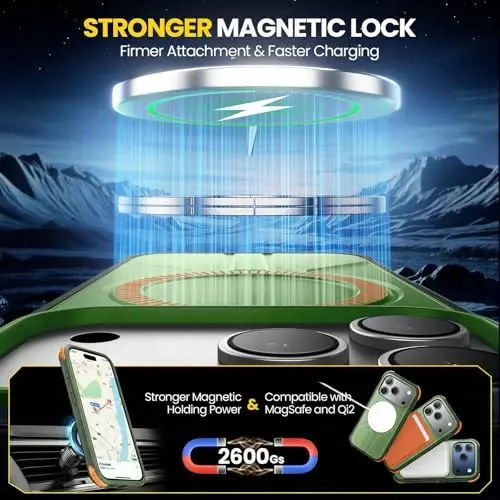 3 in 1 for Heavy Duty iPhone 17 Pro Max Case with Screen Protector & Camera Lens Protector ,7X Military-Grade Drop Protection ,Fits MagSafe ,Rugged & Slim shockproof Case for iPhone 17 Pro Max ,Green - 6