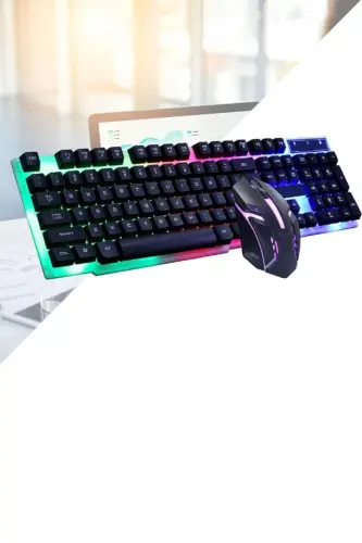 3 in 1 Gamer Keyboard Set Wired Rgb Illuminated Set Gamer Pc Gaming Set Keyboard - 10NUMARA (1)