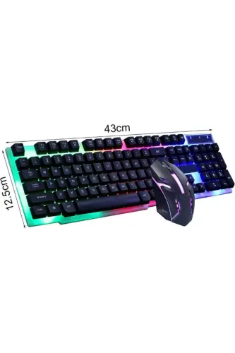 3 in 1 Gamer Keyboard Set Wired Rgb Illuminated Set Gamer Pc Gaming Set Keyboard - 3