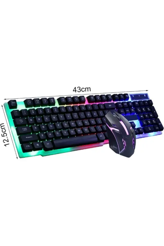 3 in 1 Gamer Keyboard Set Wired Rgb Illuminated Set Gamer Pc Gaming Set Keyboard - 3