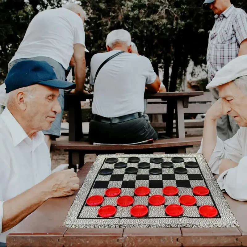 3 in 1 Giant Checkers & Mega Tic Tac Toe with Reversible Mat – Jumbo Classic Board Games for Family Fun, Indoor/Outdoor Activity for Kids and Adults - 3